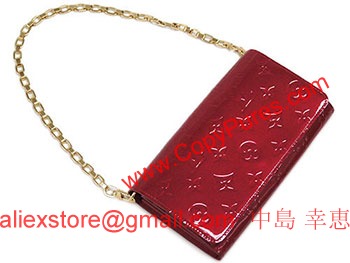 ルイヴィトンコピー　財布　　ヴィトン　LV　ヴェルニ　ファスナー長札　チェーン付き　長財布　ヴェルニ　ポルトフォイユサラ　チェーン　ポムダムール　M90091